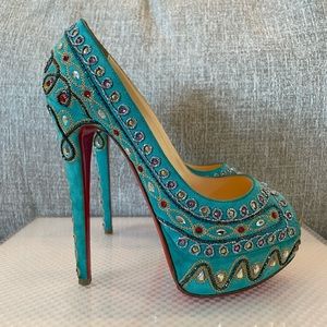 Christian Louboutin Bollywoody Heels Aqua  Size 36